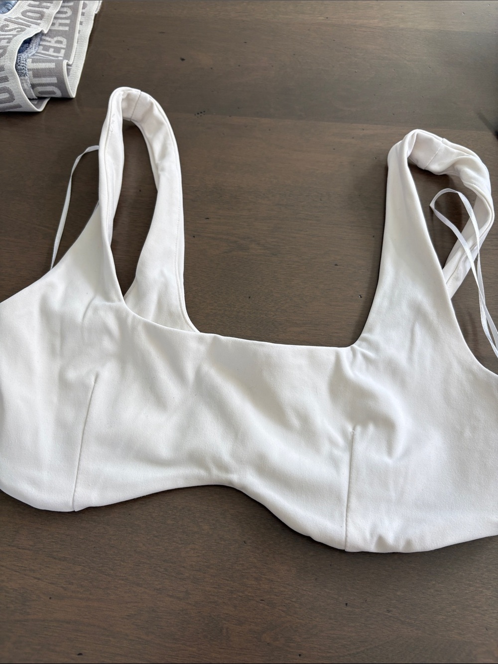 Dynamite White Square-Neck Cropped Tank